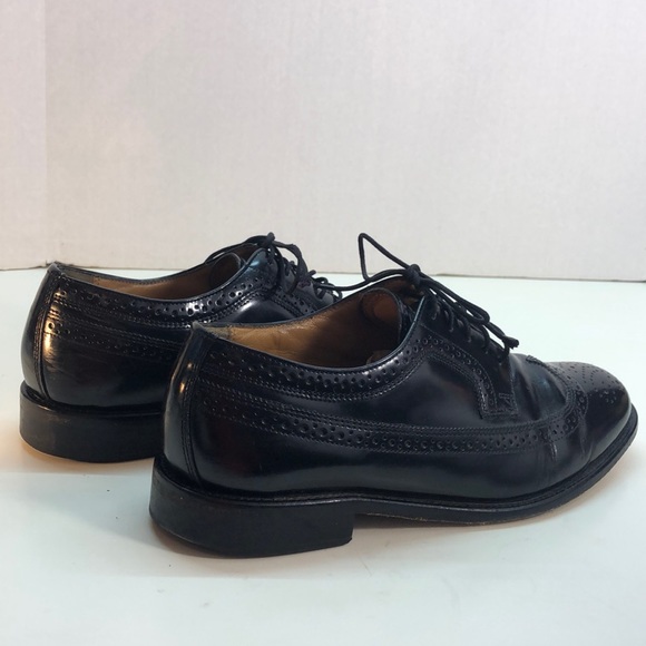 Bostonian Luxe Black Leather Wingtip Shoes Size 10 main image 4